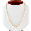 Image 6 : Antique Graduated White Angel Skin Coral Necklace & 14K Gold Hand Engraved Clasp