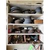 Image 1 : Contents of shelf; Grinding stones, wire wheels, goggles and misc. (Bring totes, boxes or pails to l
