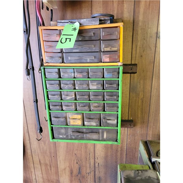 20 drawer tool storage unit and 9 drawer tool storage unit. Both containing qty of NEW inserts, cent