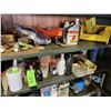 Image 3 : Metal shelf unit c/w qty of oils, fluids etc. (Bring your own help to load & bring totes boxes or pa