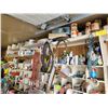 Image 1 : Contents on shelf; qty of paints, coatings, cleaners, glue, misc. small parts, gauges, propane, spri