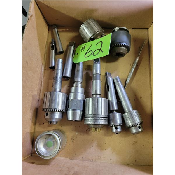 Box of chucks and taper attach. for a Milling Machine