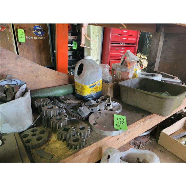 Misc. parts on btm self of work bench