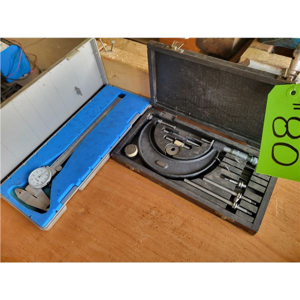 0-4" Outside Dia. Micrometer & 8" Mitutoyo Vernier