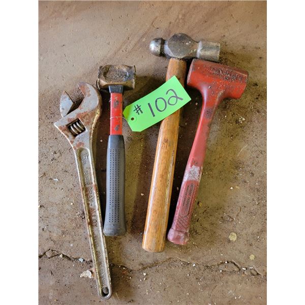 Qty of Hammers and Crescent wrench