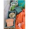Image 8 : Misc. garden and yard supplies: rain barrel, pots etc.