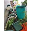 Image 9 : Misc. garden and yard supplies: rain barrel, pots etc.