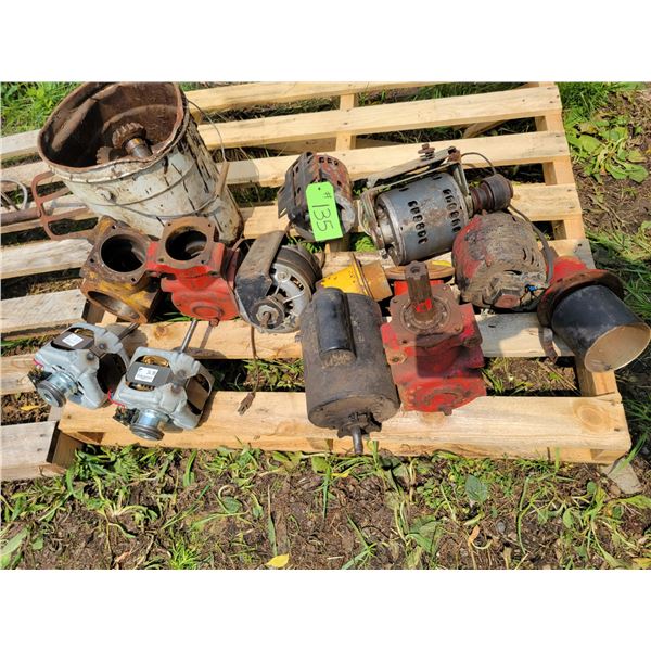 6- Elec. Motors, 3- gear boxes and misc. parts