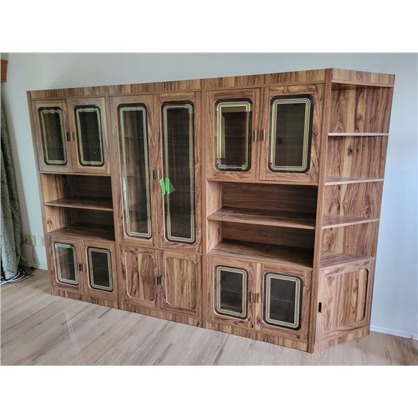Wall unit, 8- cupboards, Approx. 10' x 13" x 71" H (Buyer responsible to load out, Bring your own to