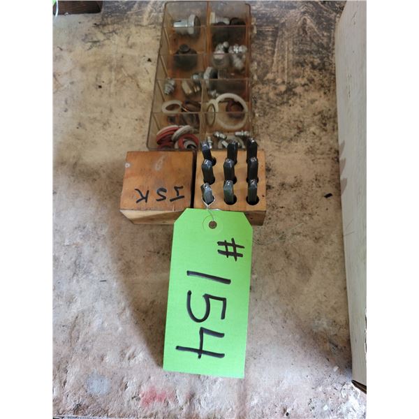 Metal hand stamps numbers, grease zerks and miscellaneous fittings and gaskets