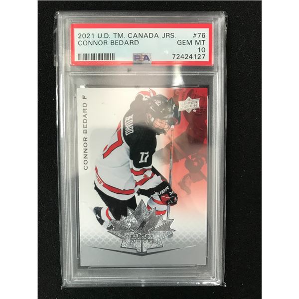 2021 UD TEAM CANADA JRS CONNOR BEDARD NO. 76 (PSA 10)