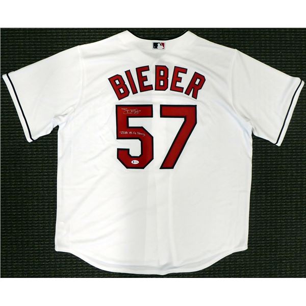 Cleveland Indians Shane Bieber Autographed White Nike Jersey Size L  Go Tribe  Beckett