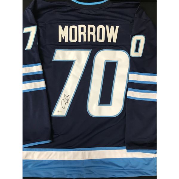 JOE MORROW AUTOGRAPHED WINNIPEG JETS HOCKEY JERSEY BECKETT COA