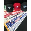 Image 1 : VINTAGE BASEBALL PENNANTS AND FITTED HAT LOT