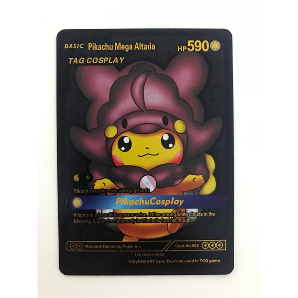 LIMITED EDITION Pokemon Pikachu Mega Altaria Tag Cosplay B 590hp Black Foil LIMITED EDITION Pokemon Pikachu Mega Altaria Tag Cosplay B 590hp Black Foil