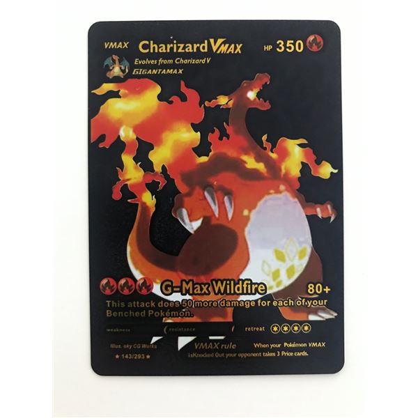 LIMITED EDITION Pokemon Charizard VMAX Gigantamax 350HP Black Foil Card LIMITED EDITION Pokemon Charizard VMAX Gigantamax 350HP Black Foil Card
