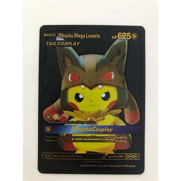 tag cosplay pokemon cards 2024 EN Venom Pikachu Vcos Pikachu RAW TCG Titans Custom Pokemon Pikachu Collectable Gold