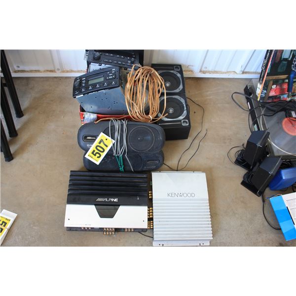vehicle stereo amp and speakers