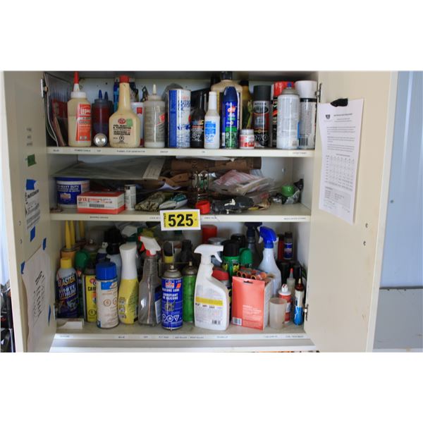 Contents of lot 524 White cupboards