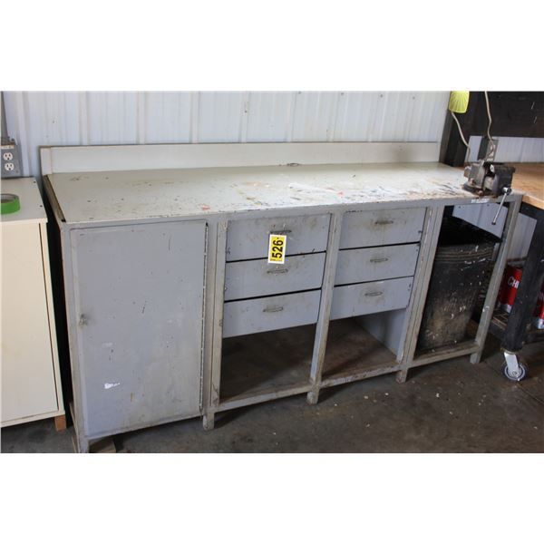 6.5ft grey metal work bench
