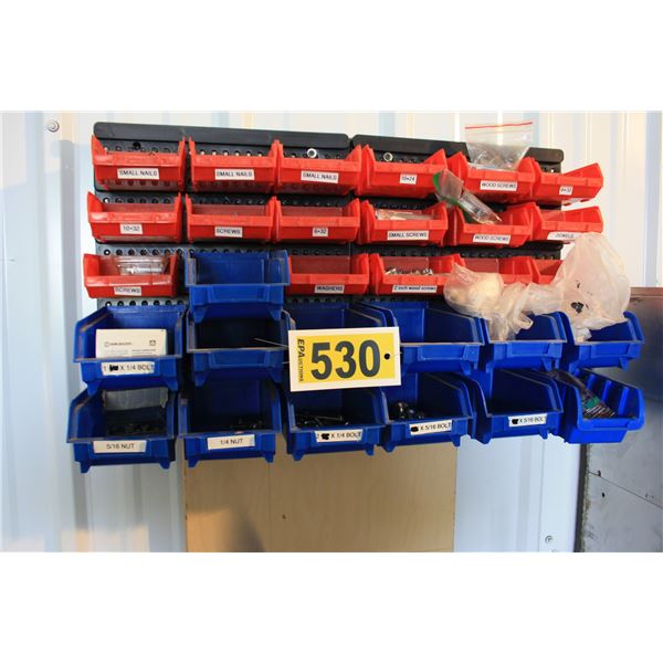 Blue and red bolt bins content included