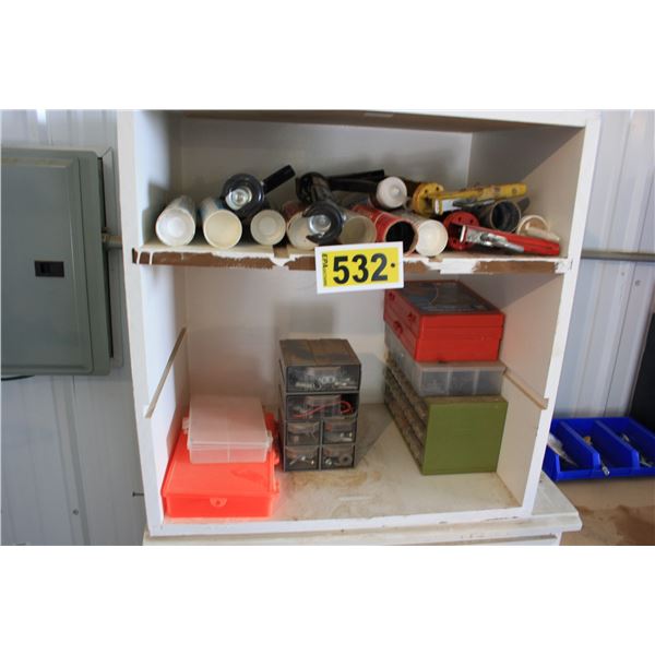 white cupboard with contents