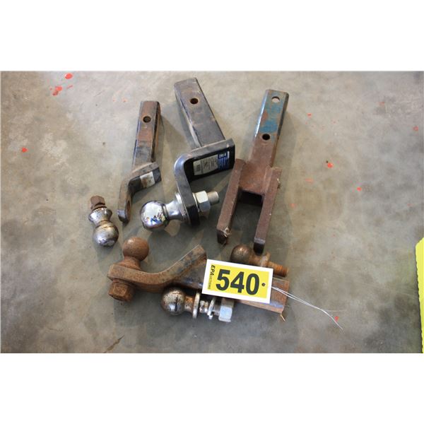 assorted reciever hitches and trailer balls