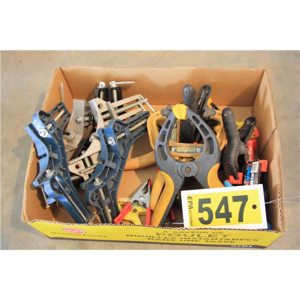assorted wood clamps and corner vice clamps