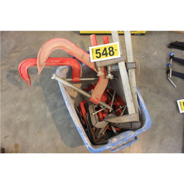 Quantity of C clamps assorted sizes