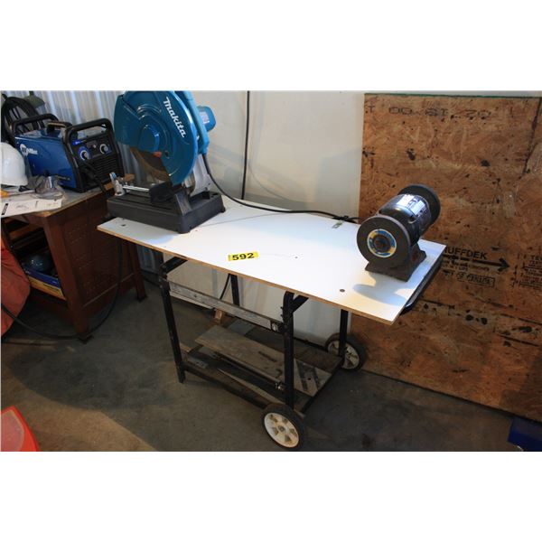 Makita chop saw 14 inch and 6 inch bench grinder