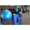 Image 1 : assorted weights and exercise equipment