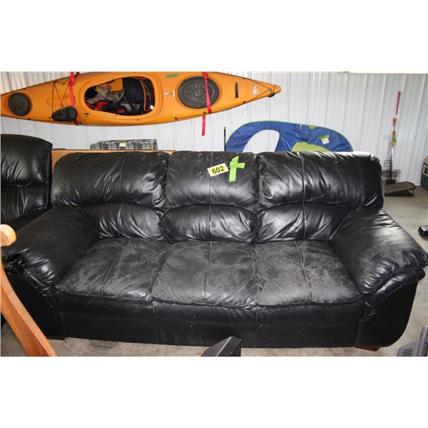 black leather couch