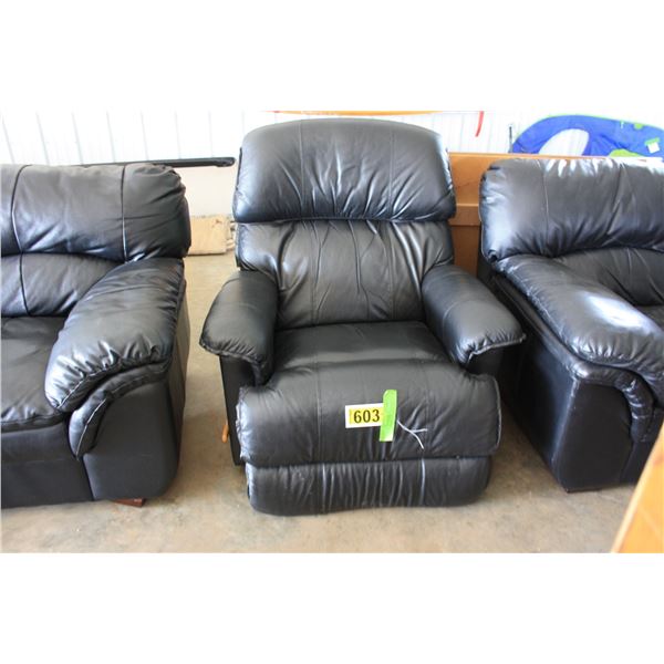 lazy boy black leather recliner chair