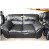 Image 1 : black leather loveseat