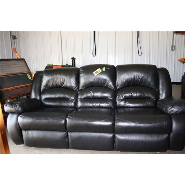 black leather reclining couch