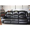 Image 1 : black leather reclining couch