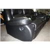 Image 3 : black leather reclining couch