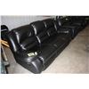 Image 4 : black leather reclining couch