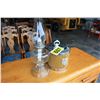 Image 2 : antique glass oil lamp and vintage ice bucket