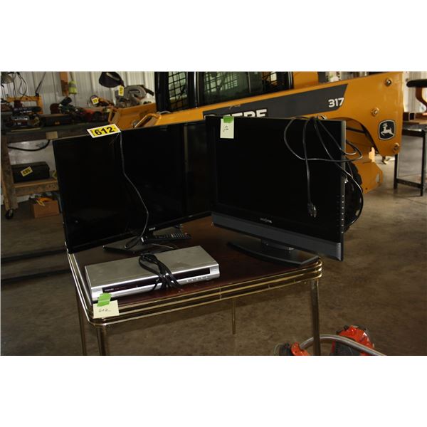 2 flat screen tvs with DVD player