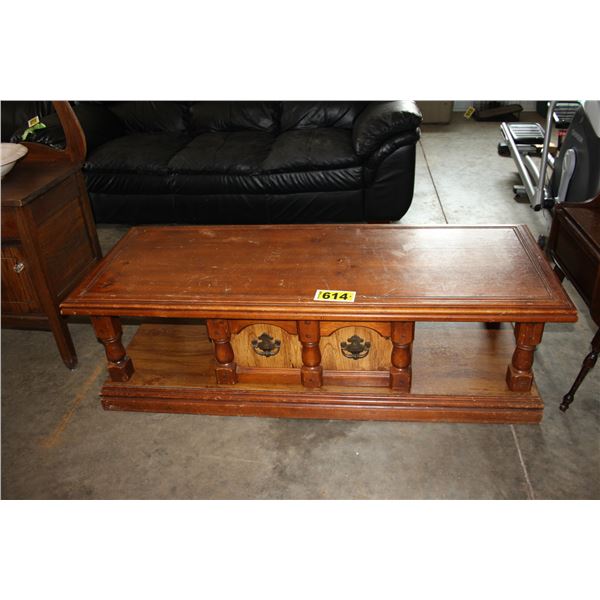 wooden coffee table