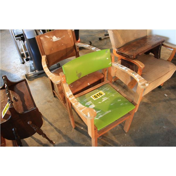 2 antique chairs with arm rests