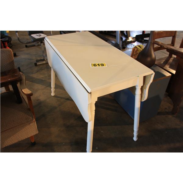 white wooden folding table