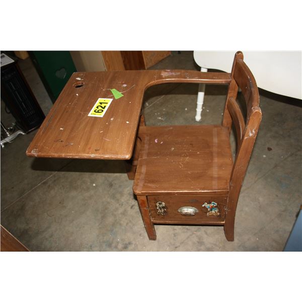 antique children school desk