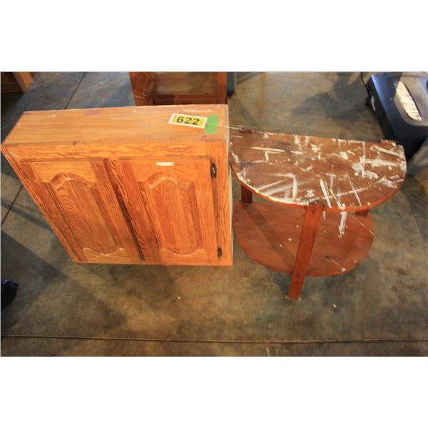 wooden cupboard and wooden end table