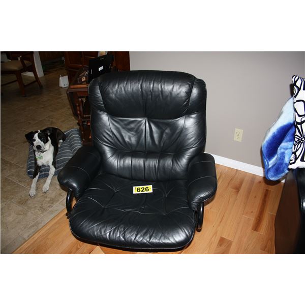 reclining leather chair with foot stool