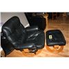 Image 2 : reclining leather chair with foot stool