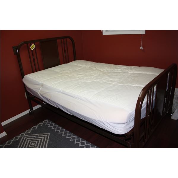 metal double bed frame with mattress