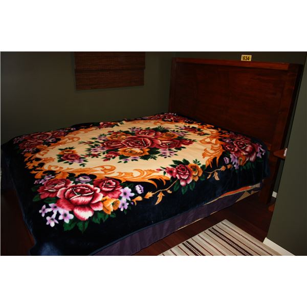 queen wooden bed frame with queen mattress