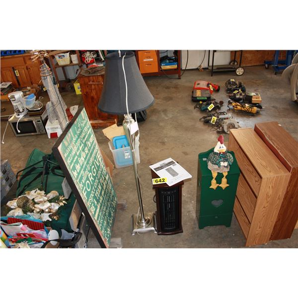 floor lamp and electric space heater